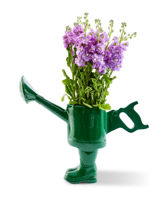 Pols Potten recycled aluminium watering vase Walking Watering Object · front view
