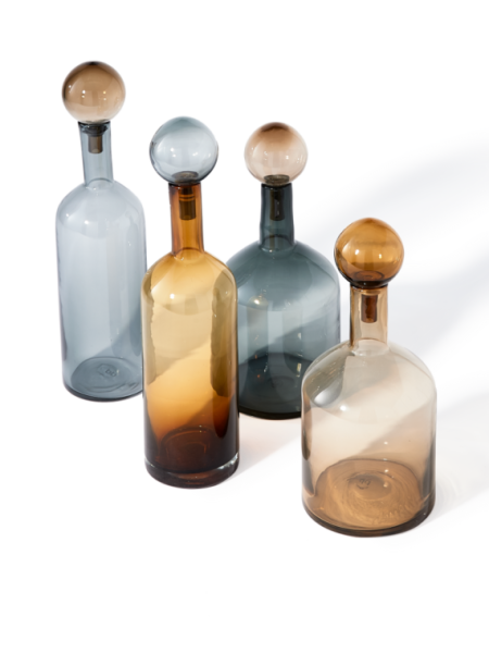 Pols Potten Bubbles & Bottles Chic Mix cognac set · front view