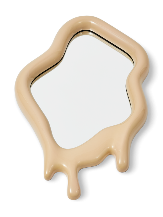 Pols Potten Melting oval beige mirror · front view