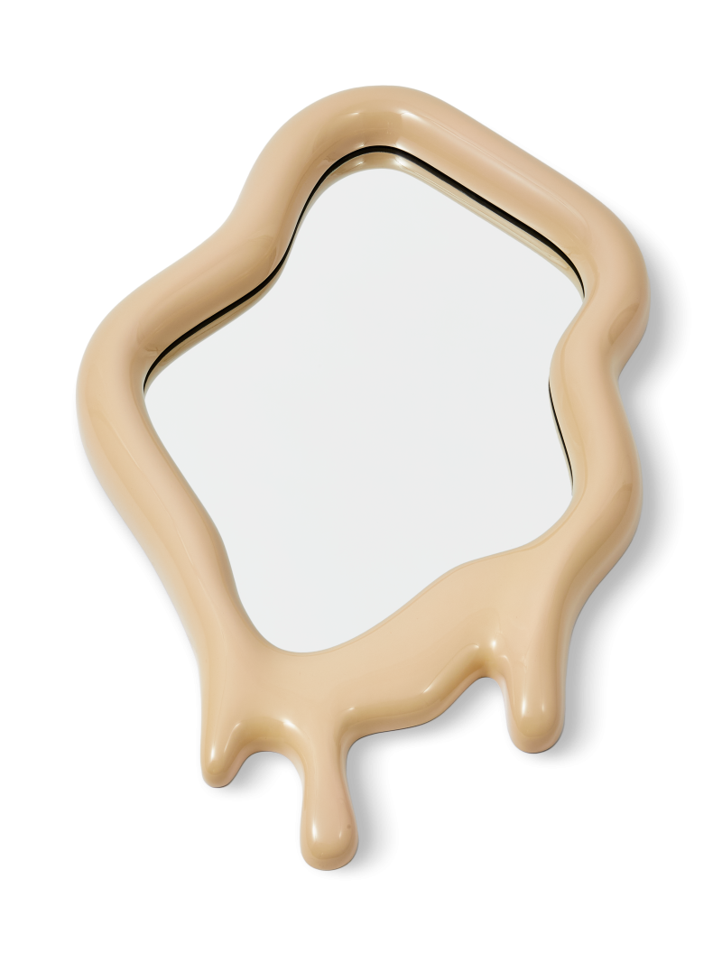 Pols Potten miroir Melting ovale beige · vue de face