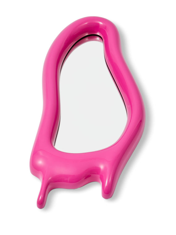 Pols Potten Melting elongated pink mirror · front view