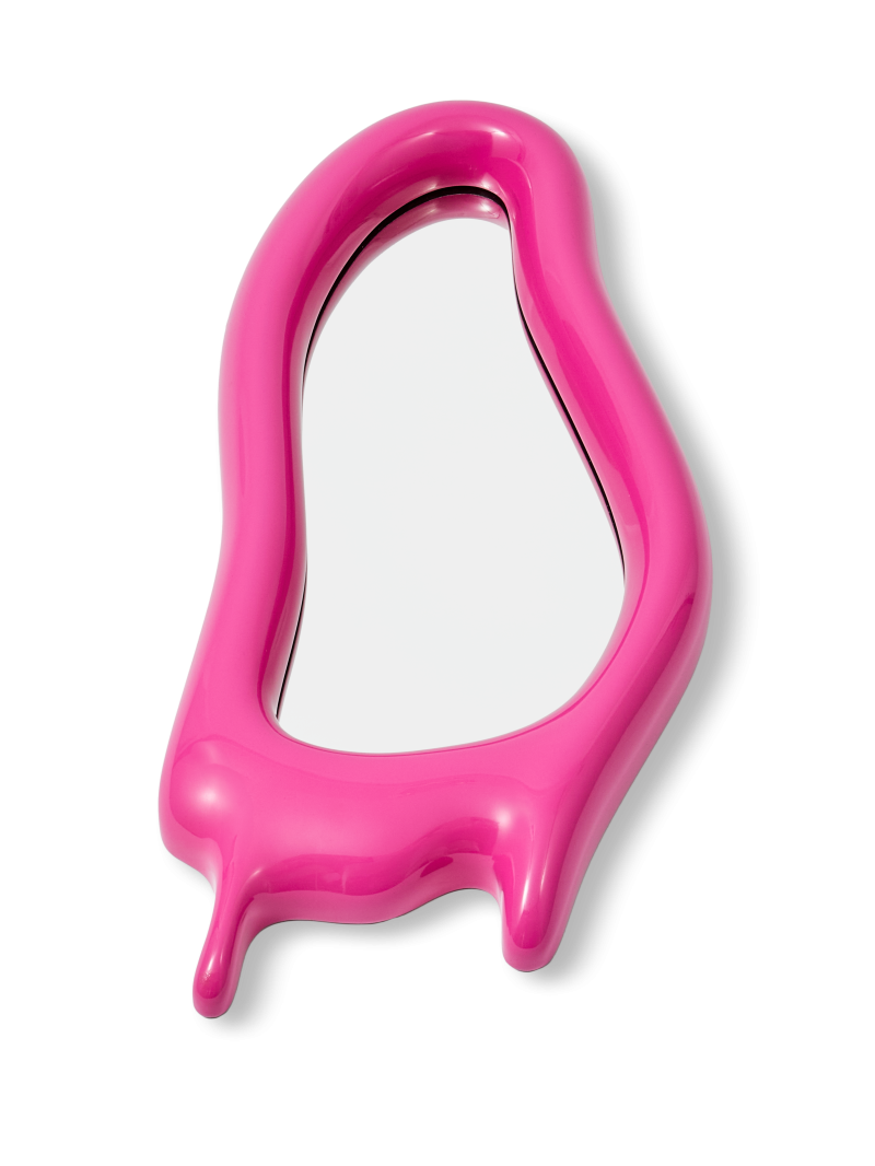 Pols Potten Melting elongated pink mirror · front view