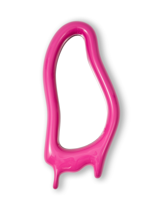 Pols Potten Melting elongated pink mirror · front view