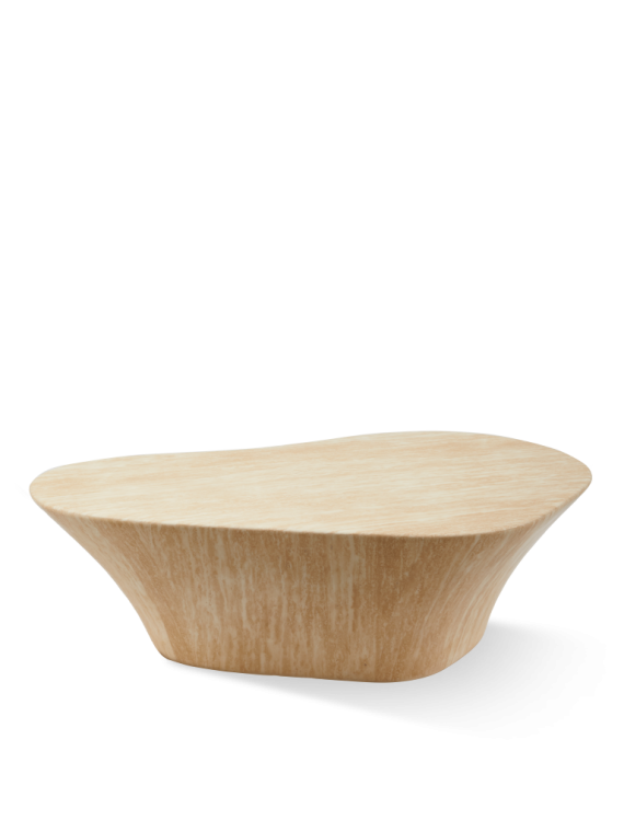 Pols Potten table basse ovale effet travertin Oval L · vue de face