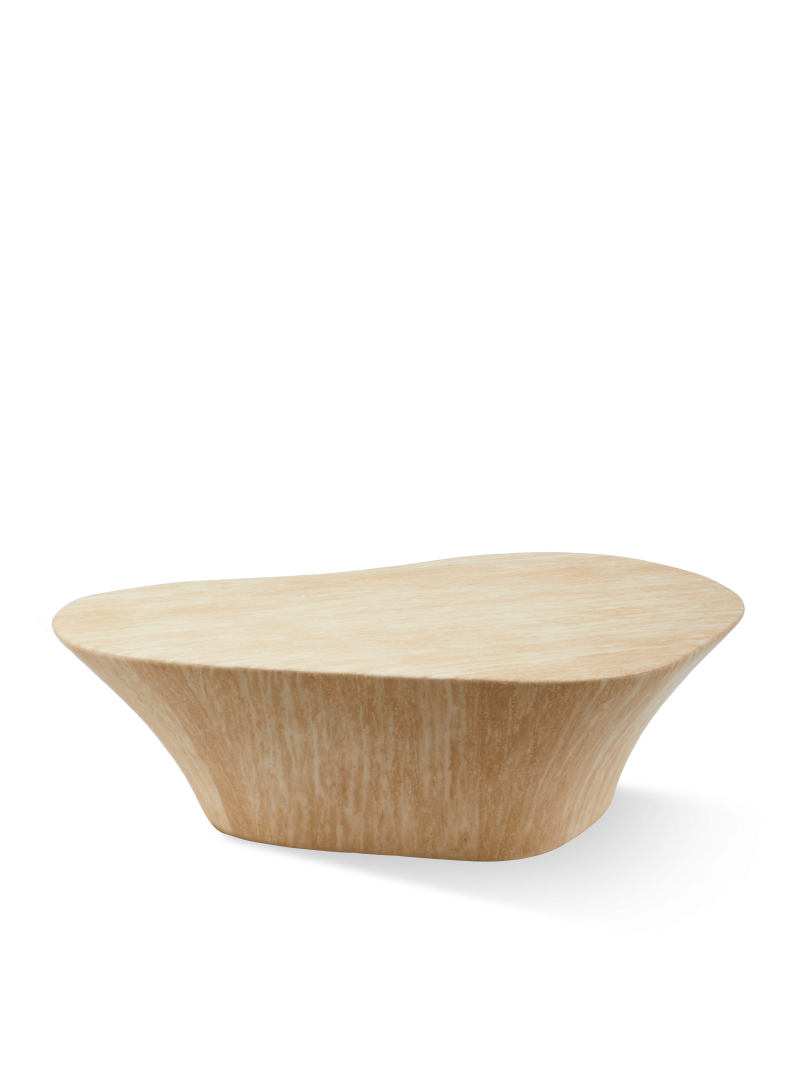 Pols Potten travertine-look oval coffee table Oval L · front view