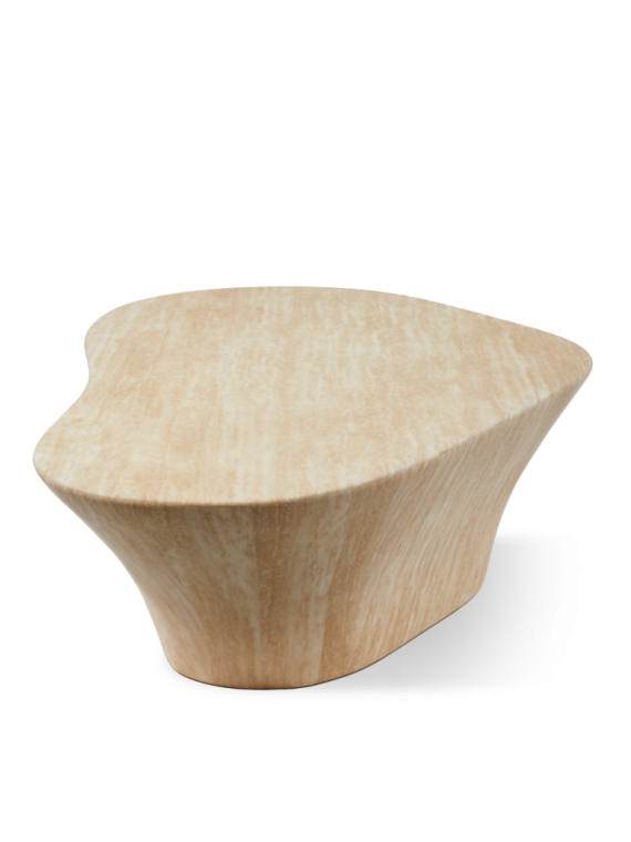 Pols Potten table basse ovale effet travertin Oval L · vue de face