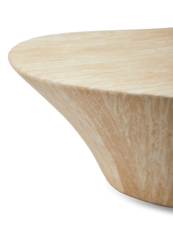 Pols Potten table basse ovale effet travertin Oval L · vue de face