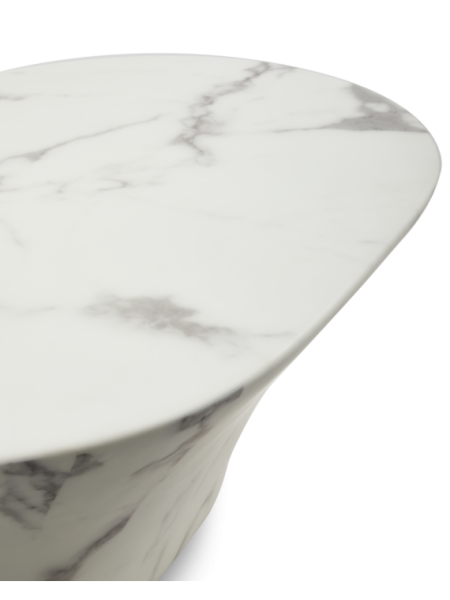 Pols Potten white marble-look oval coffee table Oval L · detail view