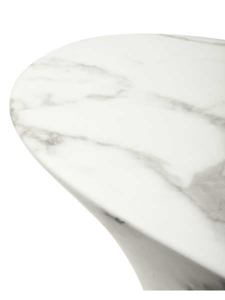 Pols Potten white marble-look oval coffee table Oval L · detail view