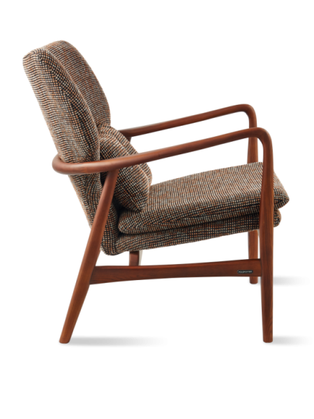 Pols Potten fauteuil en frêne et tissu marron foncé Peggy Speckled · vue de dos