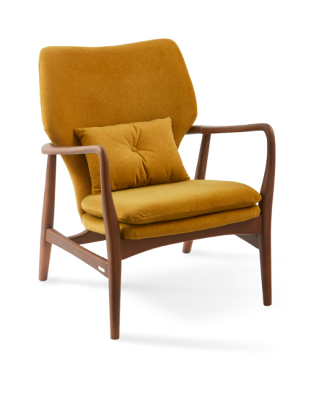 Pols Potten ash and yellow fabric armchair Peggy Soft · front view
