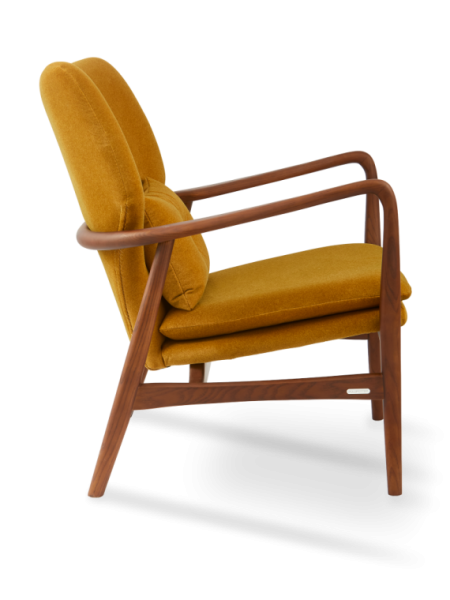 Pols Potten ash and yellow fabric armchair Peggy Soft · rear view