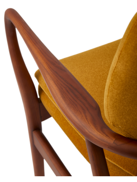 Pols Potten ash and yellow fabric armchair Peggy Soft · detail view