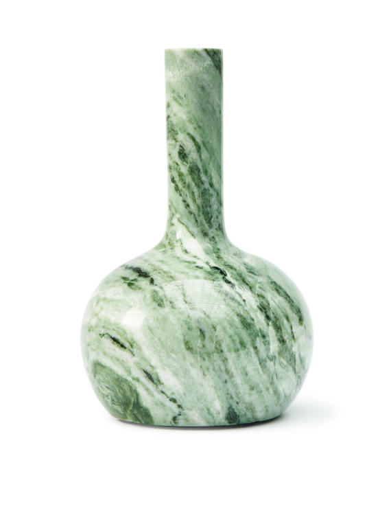 Pols Potten Heritage Bell dark green marble candle holder · front view