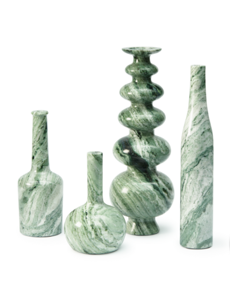 Pols Potten Heritage Bottle Long dark green marble candle holder · in setting