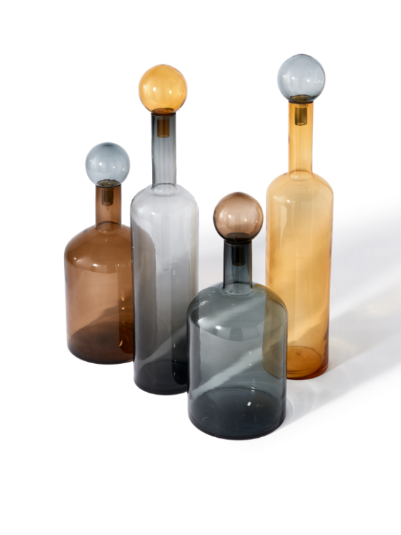 Pols Potten ensemble Bubbles & Bottles Chic Mix XXL cognac · vue de face