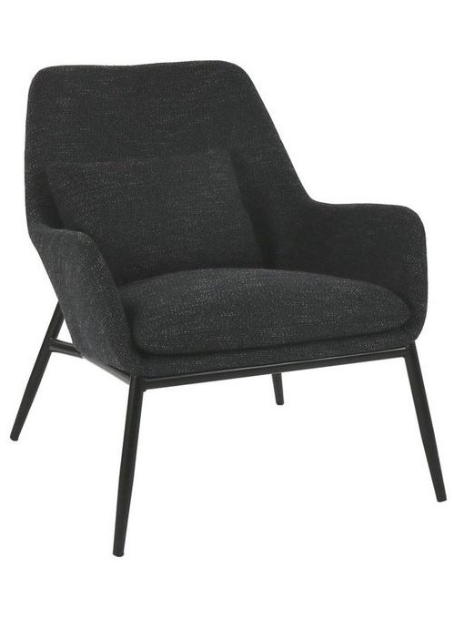 Pomax Fauteuil Hailey en métal et tissu gris anthracite