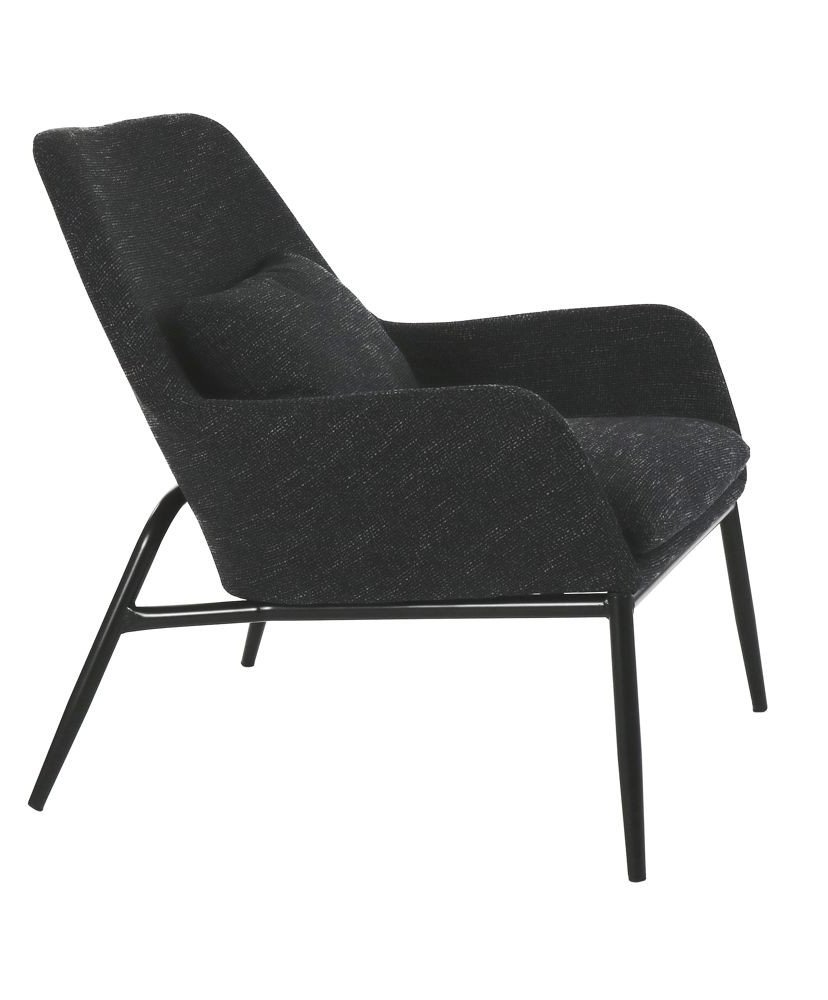 Pomax Hailey Grey fabric and metal armchair
