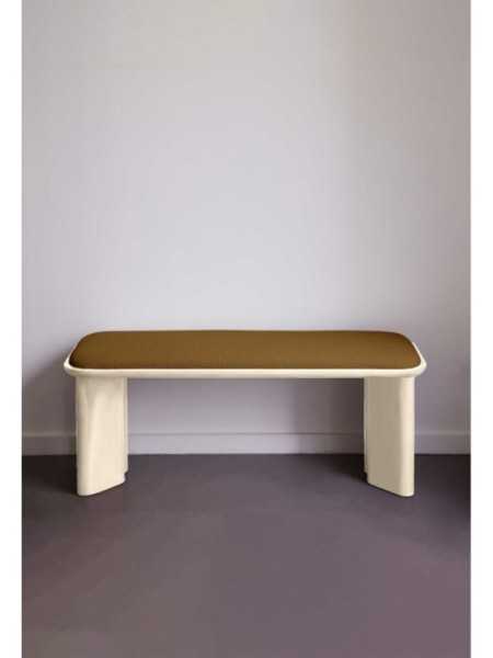 Gabrielle Paris Lazare bench lacquered wood cream · front view