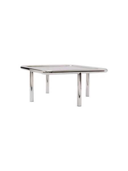 Gabrielle Paris table basse Alix inox poli · vue de trois quarts