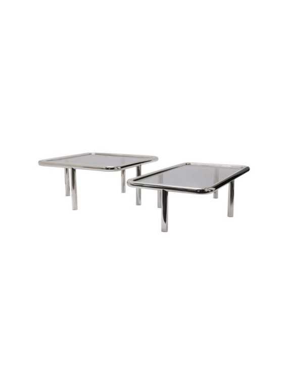 Gabrielle Paris table basse Alix inox poli · vue de face, cadrage large