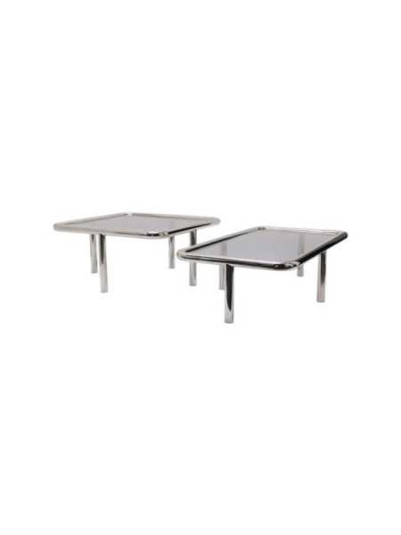 Gabrielle Paris Alix coffee table polished steel · paired with the Margaux table