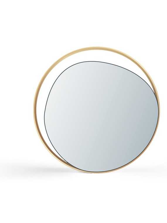 Red Edition Ellipse mirror · fireplace setting