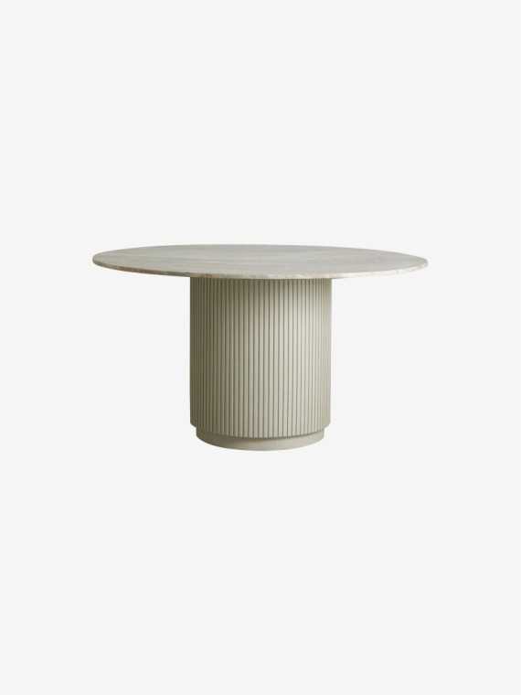Nordal Erie round dining table ivory · front view