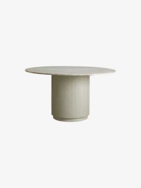 Nordal Erie round dining table ivory · front view