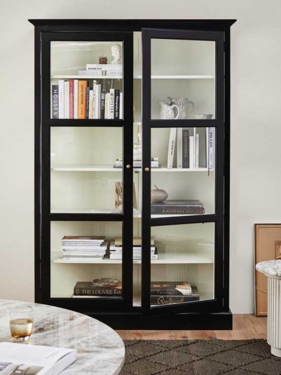 Nordal armoire vitrine Classic noire · vue de face