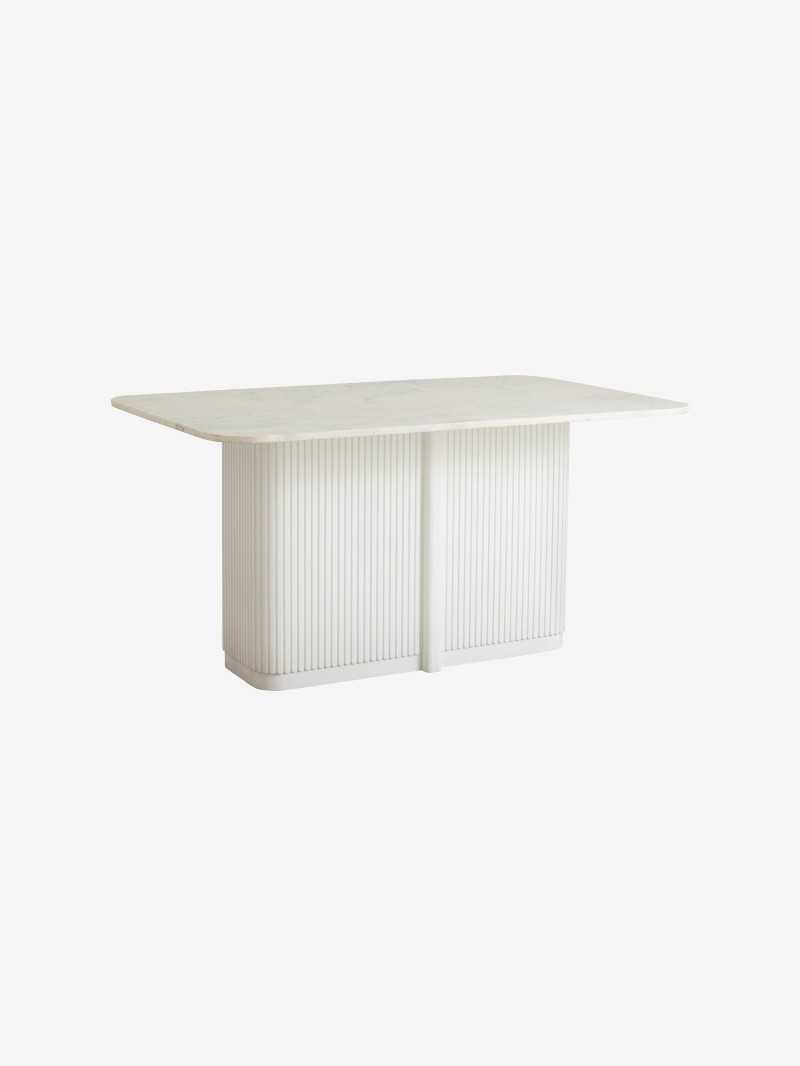 Nordal table à manger Eriso marbre ivoire · vue de face
