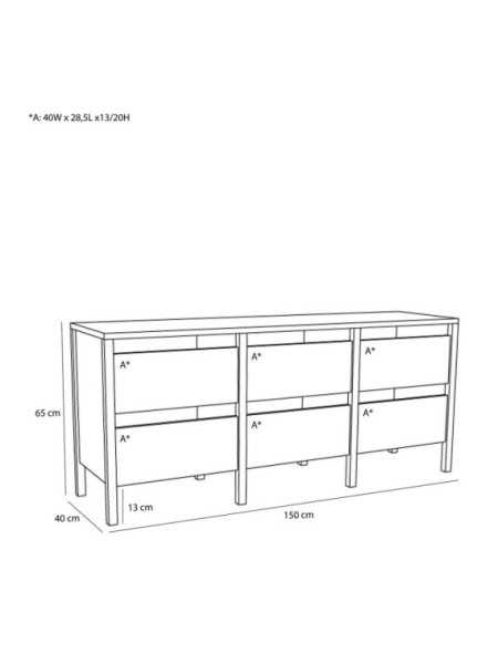 Hübsch Forma sideboard · dimensions diagram