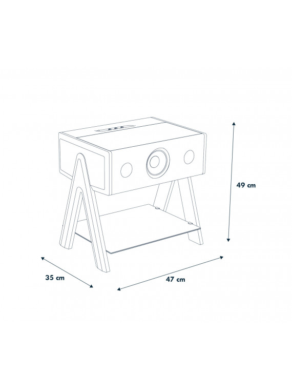 Enceinte haute-fidélité sans fil, Cube CS Chêne, la boite concept