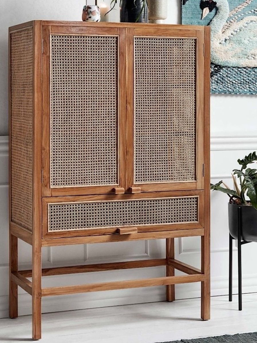 Cabinet in natural rattan, Merge Nordal