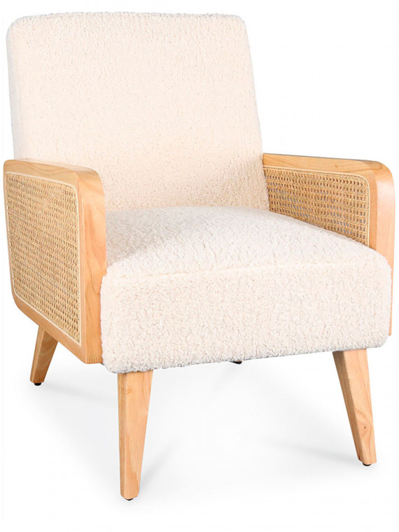 Opjet Armchair in white fur imitation Synergie