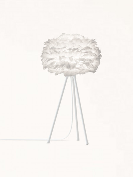 UMAGE - Tripod lamp in goose feather, Eos mini white and Tripod base white - MBS Design