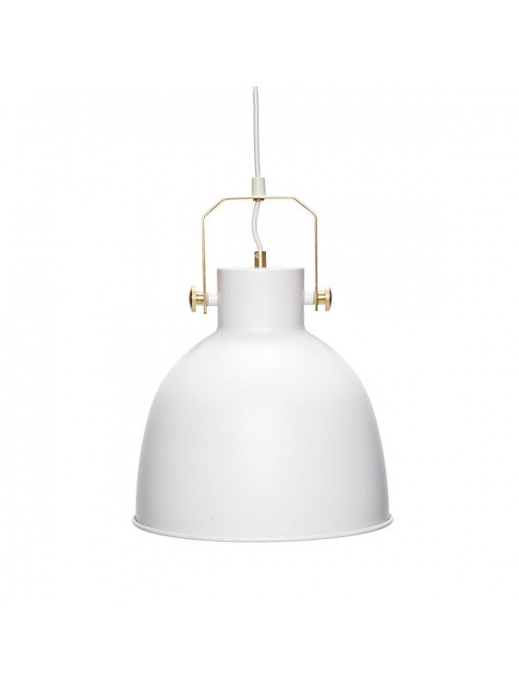 Hubsch Workshop hanging lamp in white and gold metal, Liv