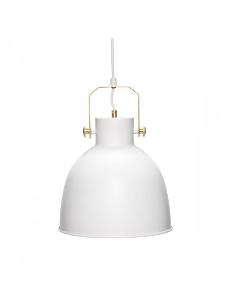 Hubsch Workshop hanging lamp in white and gold metal, Liv
