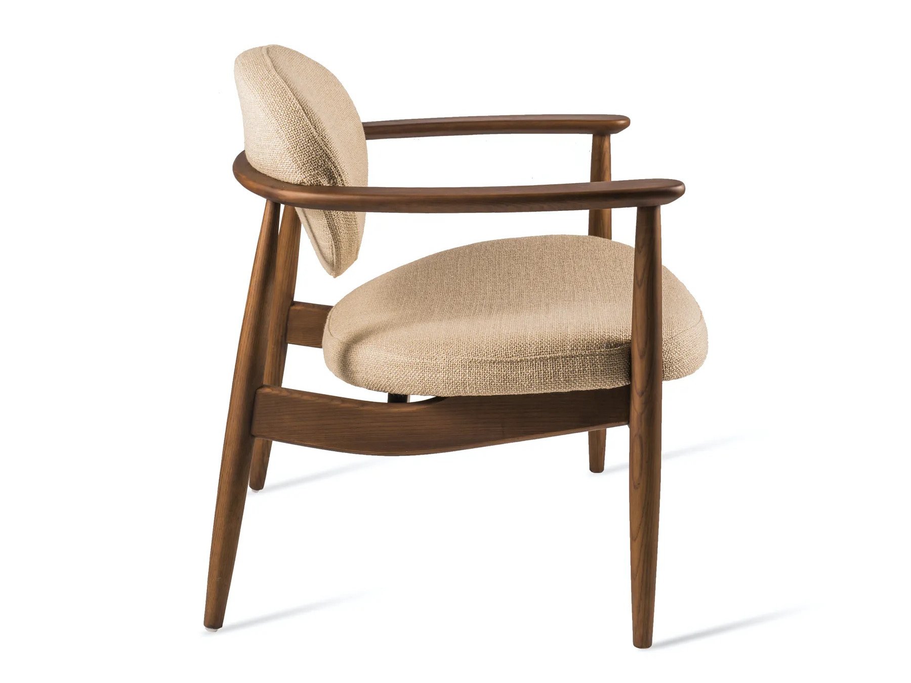 Pols Potten Beige ash wood armchair, Roundy