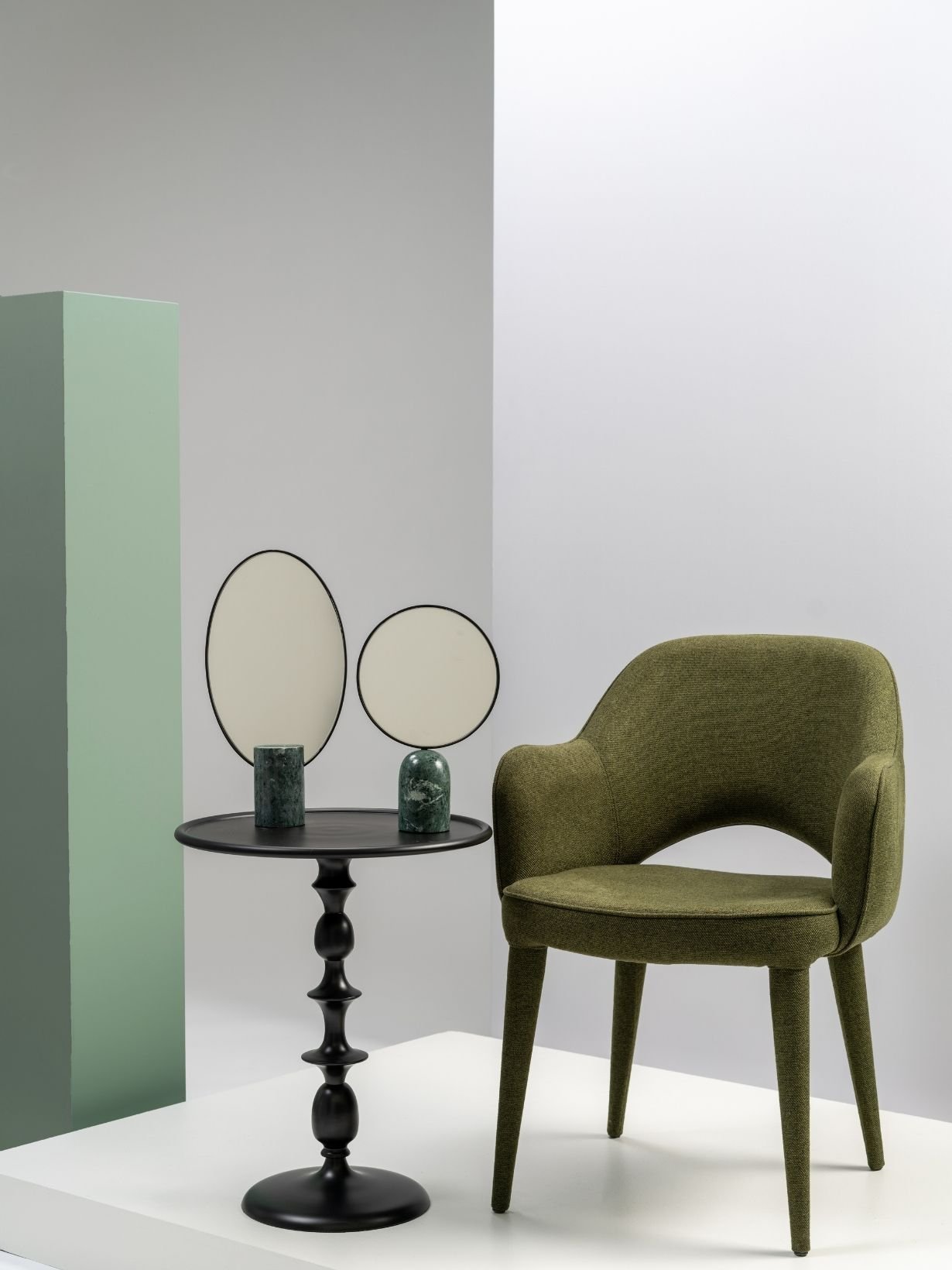 Pols Potten Miroir oval marbre vert