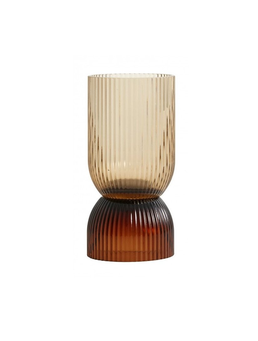 Nordal - Amber glass candlestick vase, Riva S