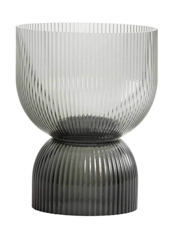 Nordal Grey glass candlestick vase, Riva siez M