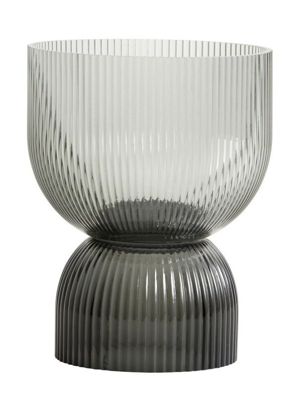 NORDAL NORDAL Vase bougeoir en verre gris, Riva taille M