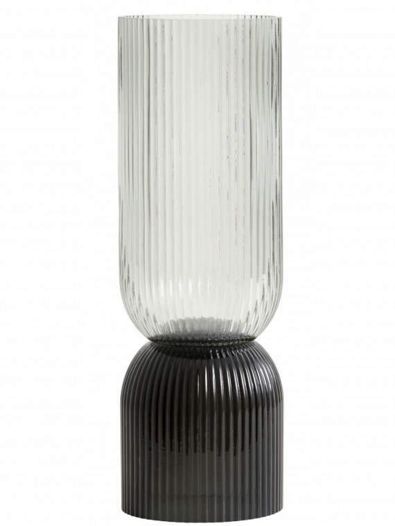 Nordal - Black/grey glass candlestick vase, Riva Tall