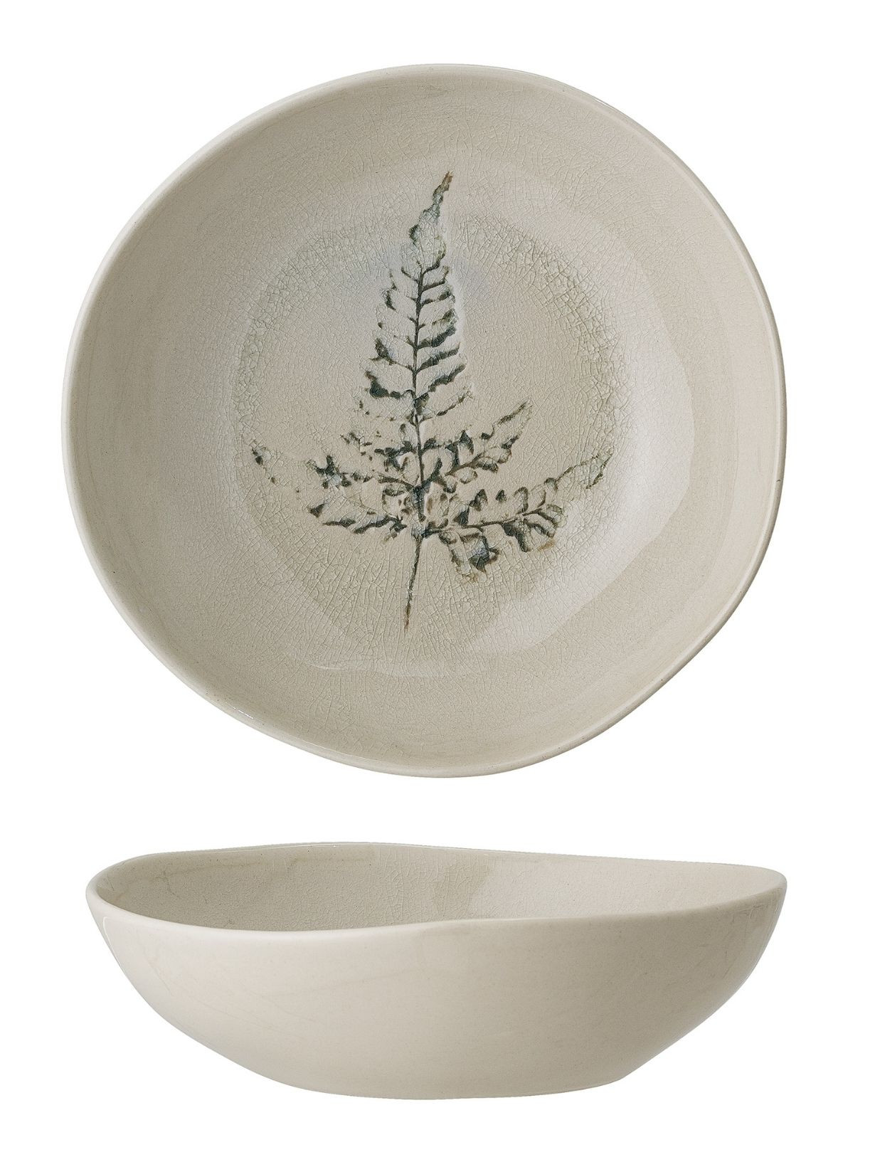 Assiettes creuses en grès nature x6 , Bea