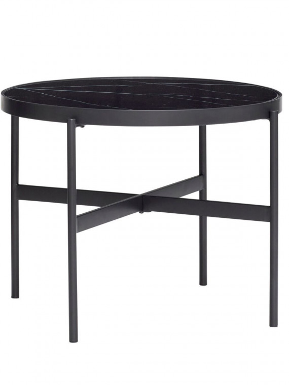 Black metal and marbre coffee table Nora Hubsch