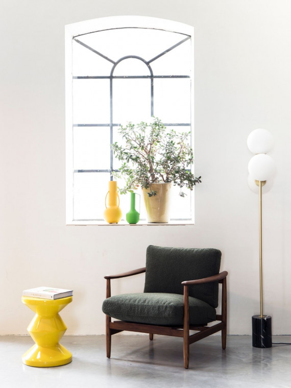 Fauteuil en frêne foncé Todd Pols potten