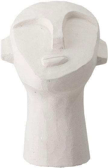 Statuette blanche en ciment, Moaï Bloomingville