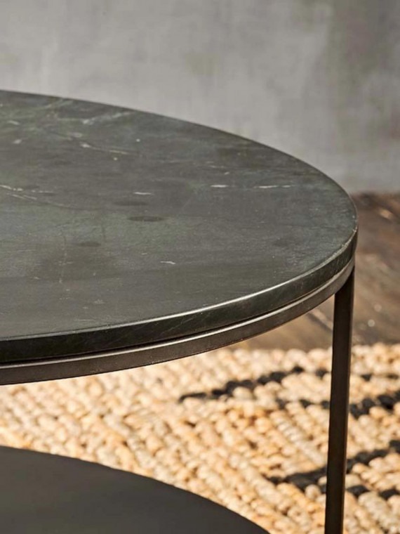 Nkuku-Table basse en fer forgé et marbre, Karoko