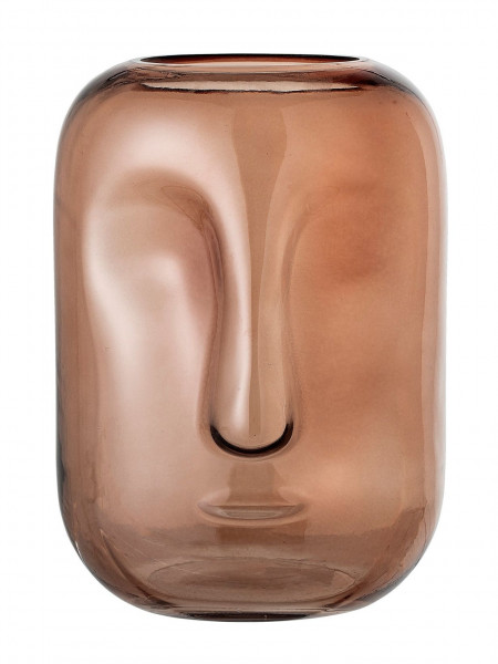 Moai vase in brown glass Amida Bloomingville